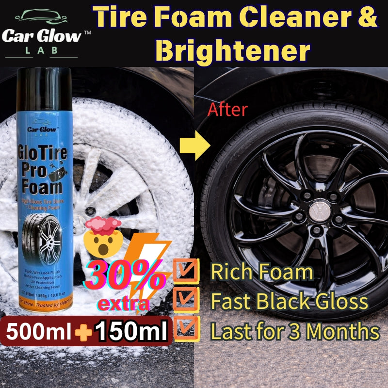 CGL Tire Foam Cleaner, Tire Sealant, Instant Deep Black Shine, High Gloss, Protective Wax