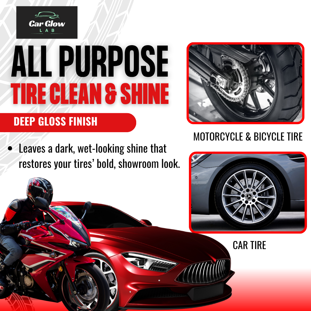 CGL Tire Foam Cleaner, Tire Sealant, Instant Deep Black Shine, High Gloss, Protective Wax