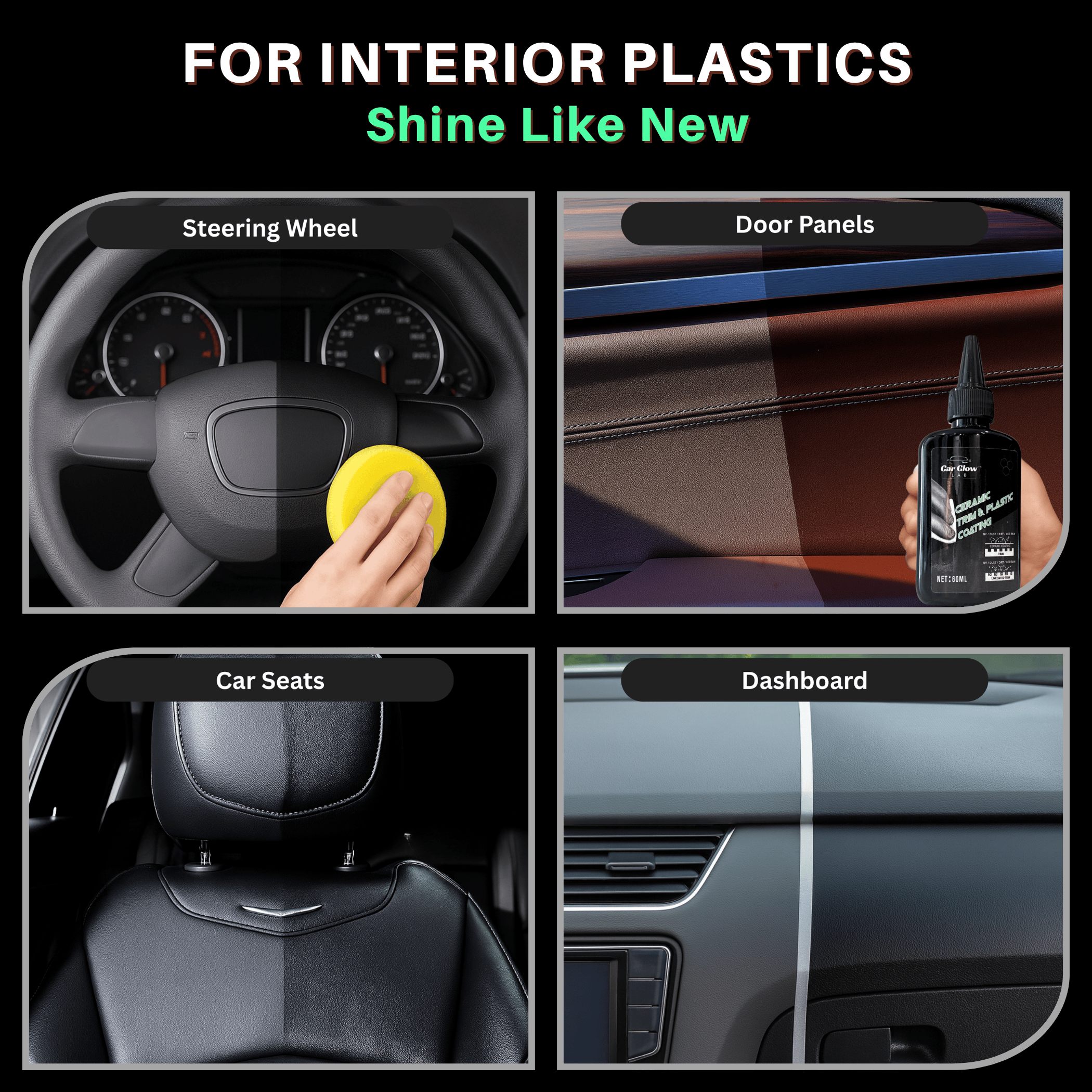 CGL Plastic Restorer, Wax For Glossy and Matte, Free Sponge, Buy 1 Take 1, Car & Motorcycle