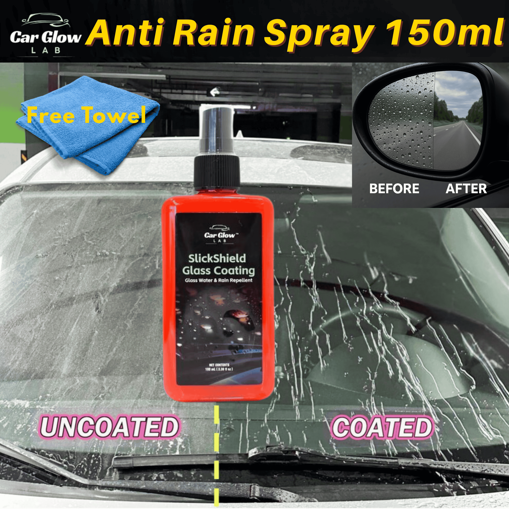 CGL Rainproof Spray, Waterproof Spray, Hydrophobic, Rain Repellent, Long Lasting Anti Rain