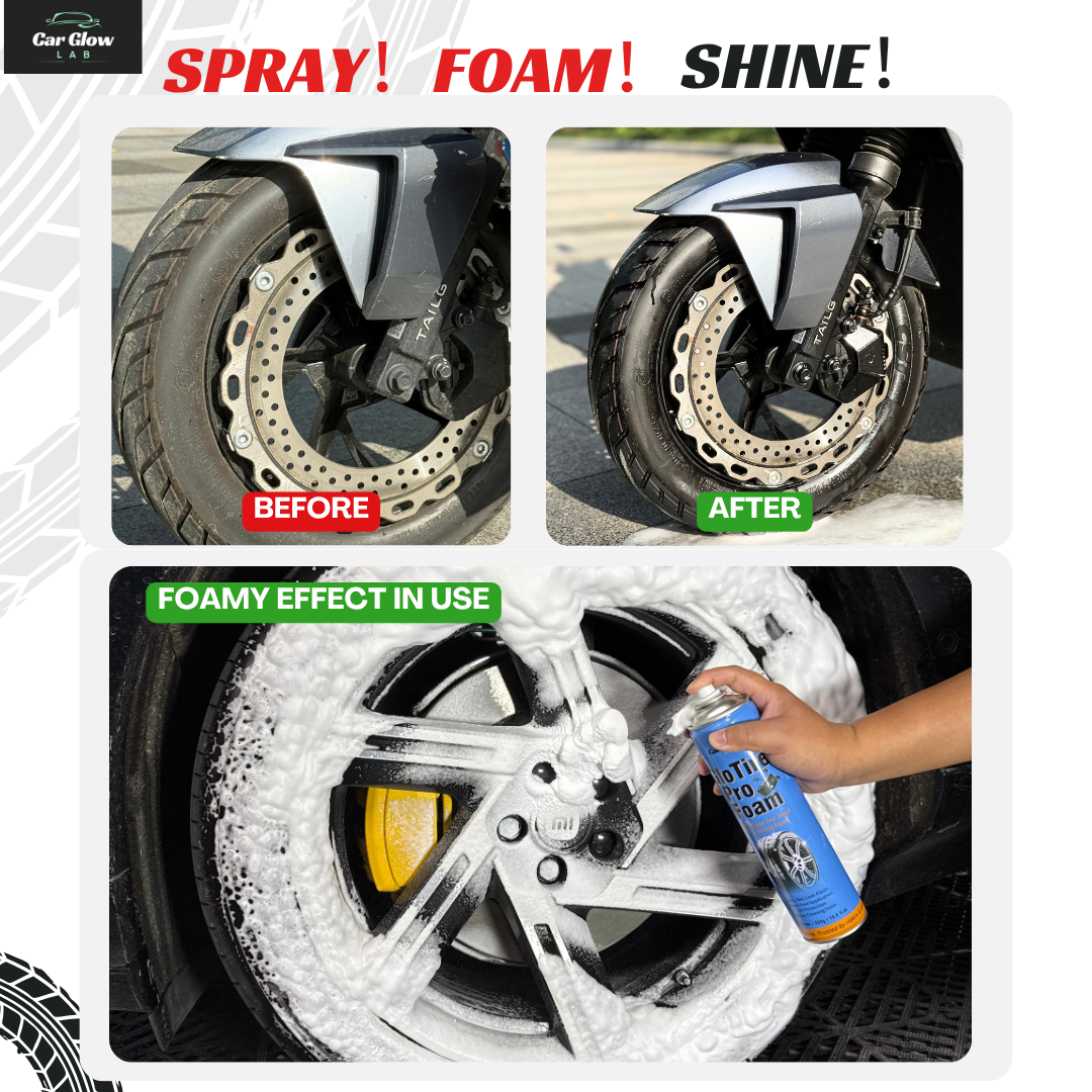 CGL Tire Foam Cleaner, Tire Sealant, Instant Deep Black Shine, High Gloss, Protective Wax