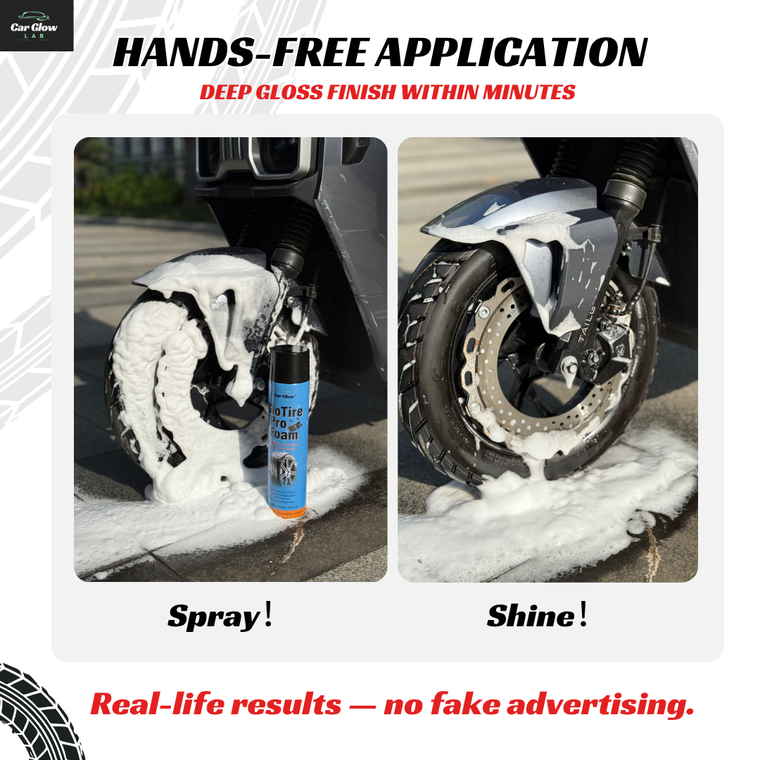 CGL Tire Foam Cleaner, Tire Sealant, Instant Deep Black Shine, High Gloss, Protective Wax