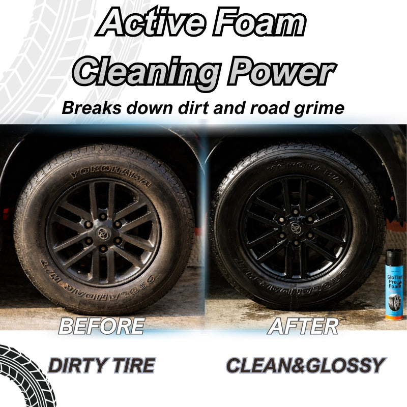 CGL Tire Foam Cleaner, Tire Sealant, Instant Deep Black Shine, High Gloss, Protective Wax