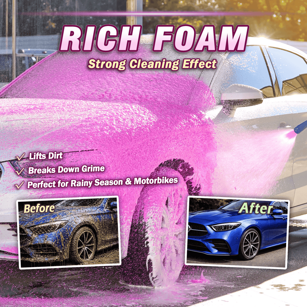 [CGL] 1.2 Liter Car Shampoo with Wax, Ultra Foamy, PH Neutral, Motorcycle Shampoo, 10x High Grade